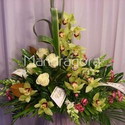 Ramo de defunción con orquídeas - Imagen 2